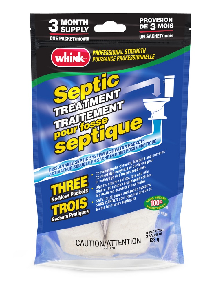 Whink Professional Stength Septic Tank Treatment Packets, 3 Monthly