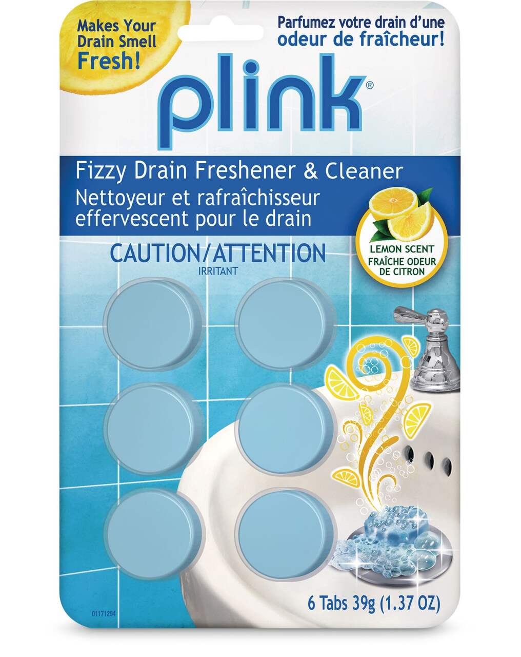 Smart Home Drain Sticks Deodorizer and Drain Cleaner, 18 Pack, Blue