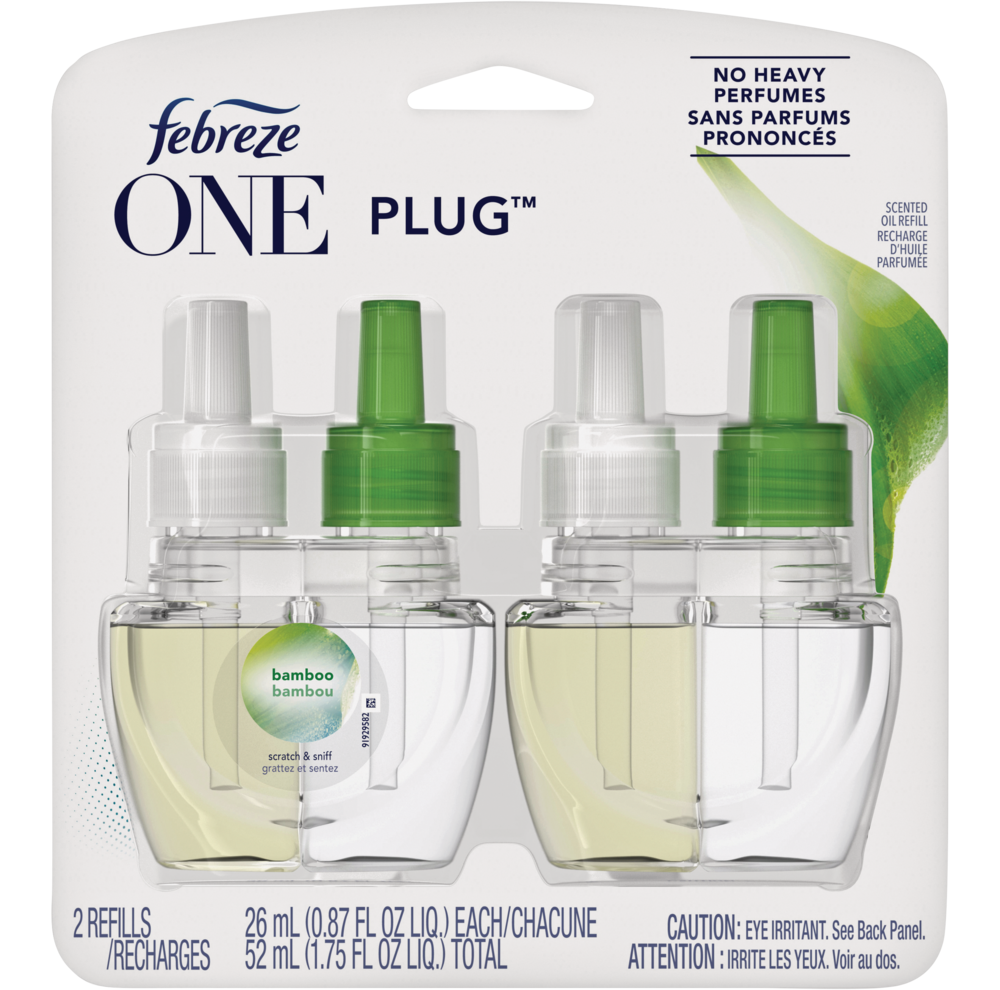 Recharges pour assainisseur d'air à l'huile parfumée 2 parfums d'air Febreze  One, parfums variés, paq. 2