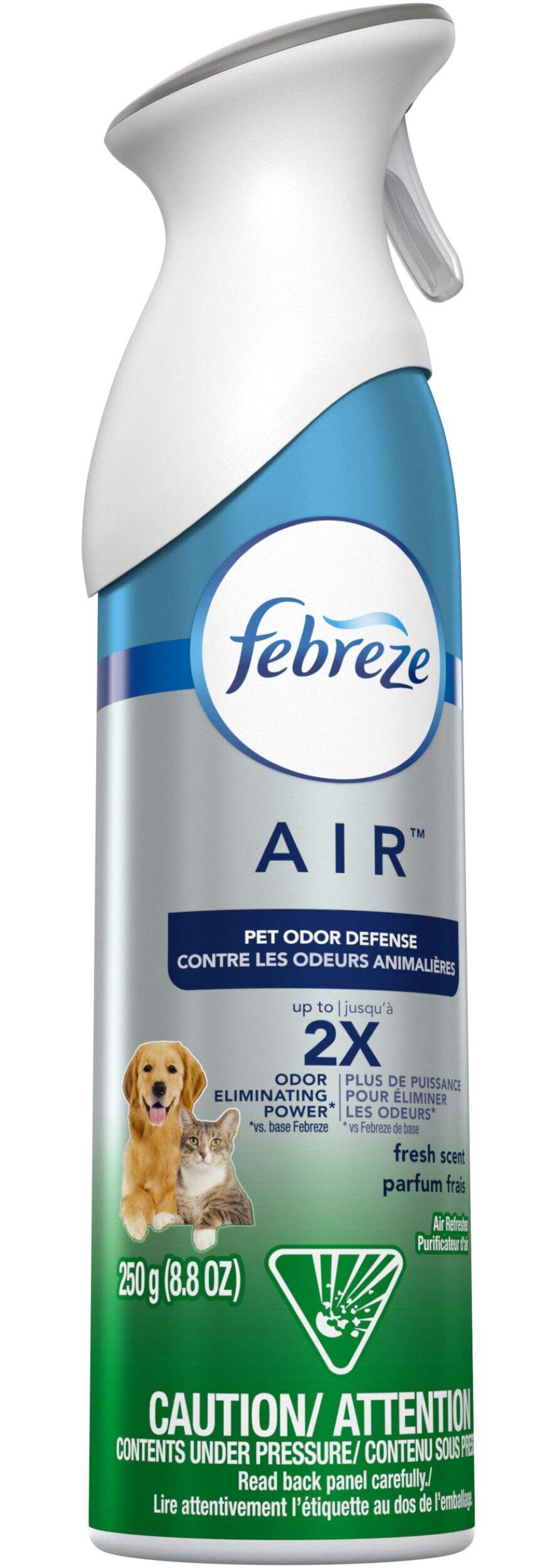 Assainisseur d'air anti-odeurs d'animaux Febreze, parfum frais, 250 grammes Front_Angled_Right