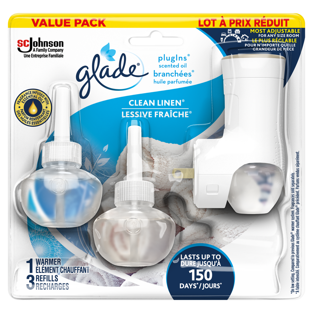 Glade PlugIns Scented Oil Air Freshener Kit, Includes Warmer and 3pk