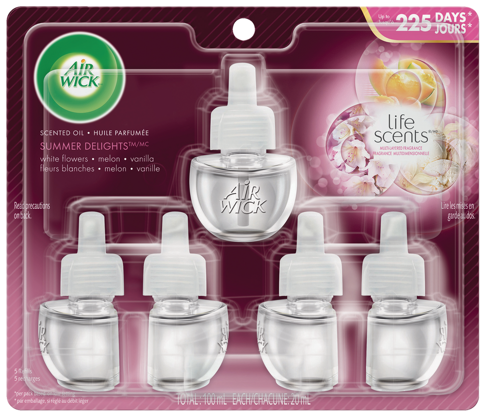 Air Wick 5pk Scented Oil Air Freshener Refills, Assorted Scents
