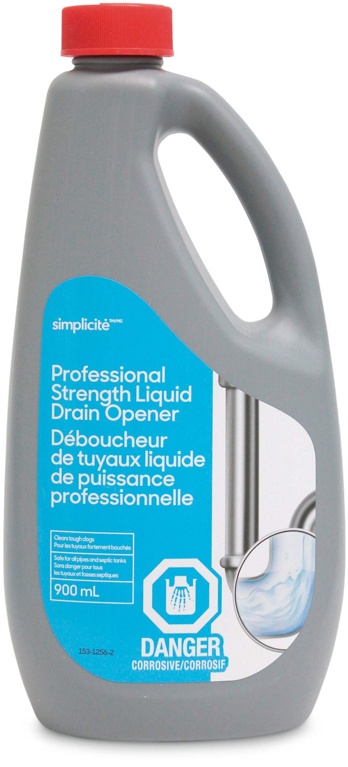 Simplicite Professional Strength Liquid Drain Cleaner and Opener, 900-mL Front_Flat