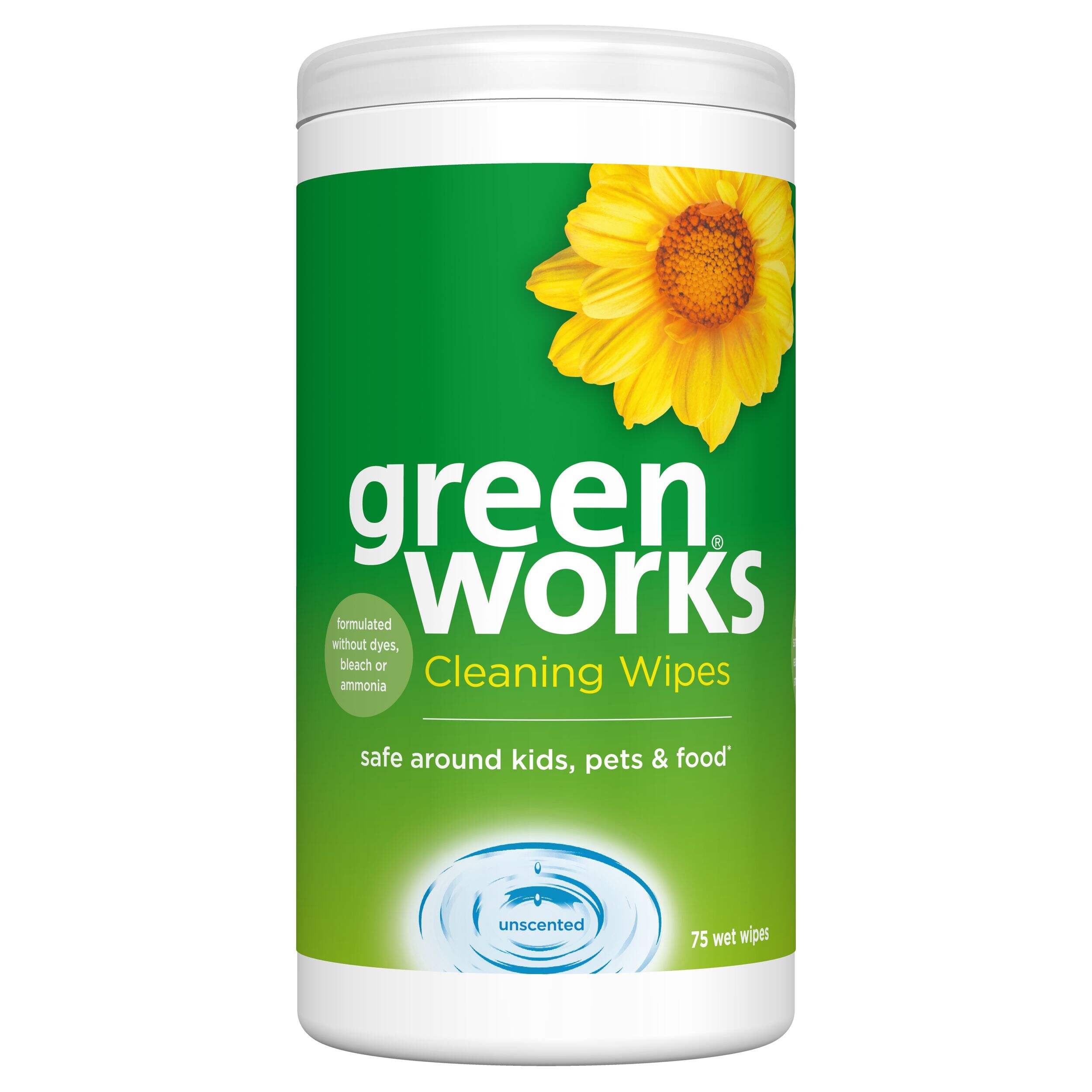 Greenworks Fragrance-Free Cleaning Wipes, 75-pk Front_Flat