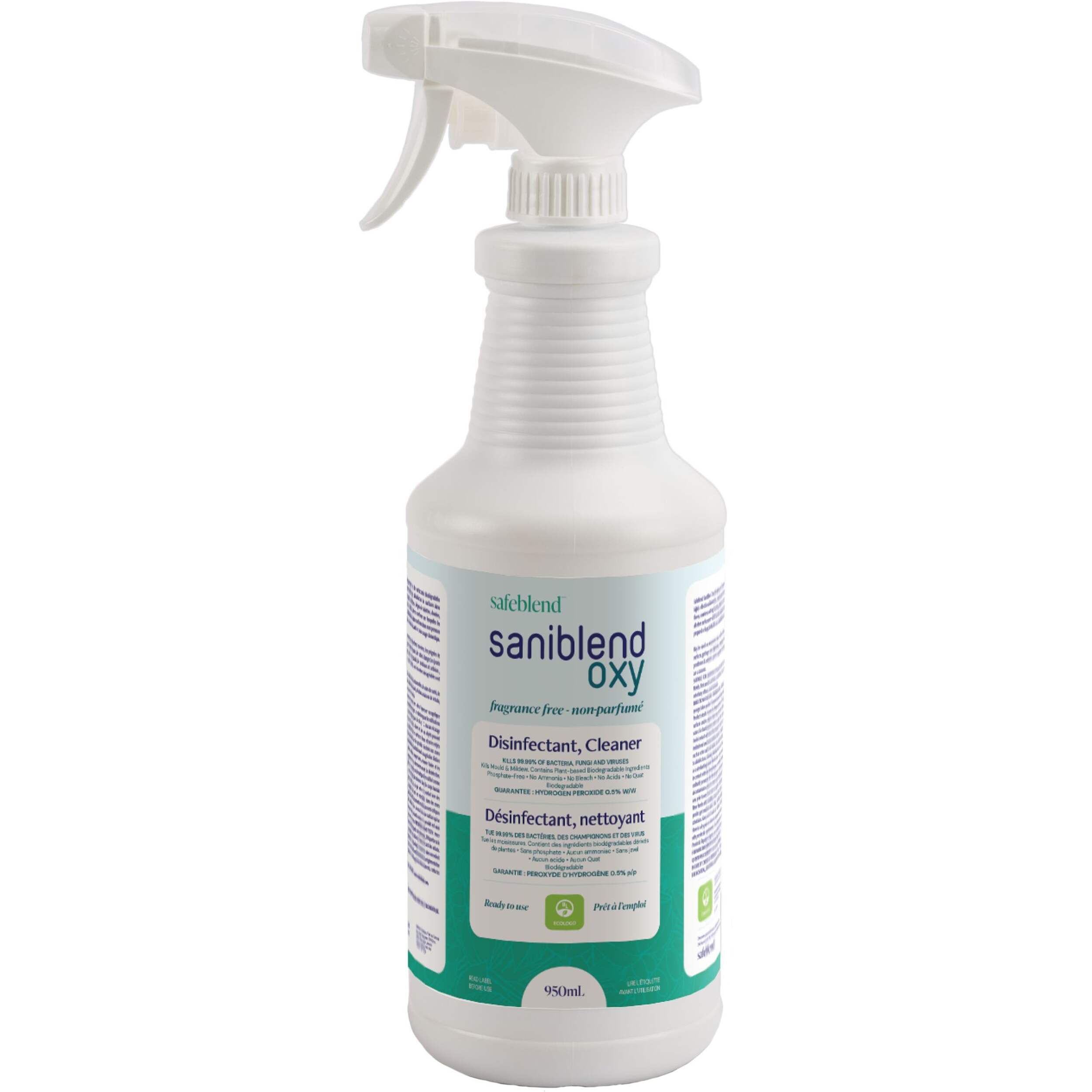 Nettoyant désinfectant prêt à l'emploi Safeblend Saniblend OXY, non parfumé, 950 mL Front_Elevated