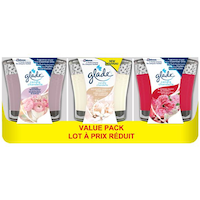 Glade Jar Value Pack Mixed Scents Candles, Purple/White/Pink, 4-in, 3-pk, for General Party Front_Flat