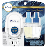 Febreze PLUG Air Freshener & Odor Fighter, Ocean, Starter Kit & (1) 26 mL Oil Refill Front_Flat
