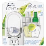 Febreze LIGHT Fade Defy PLUG Air Freshener, Bamboo, Starter Kit with 26 mL Single Oil Refill Front_Flat