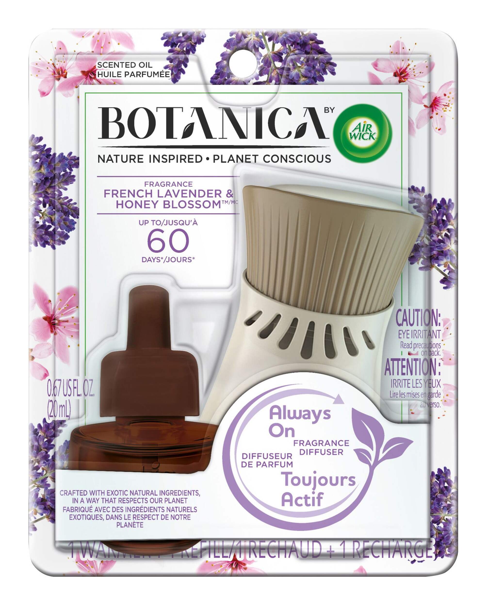 Botanica by Air Wick Plug-in Scented Oil Air Freshener Kit, Includes Warmer and Refill, Lavender Scent Front_Flat