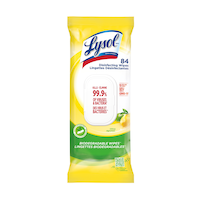 Lingettes désinfectantes Lysol, agrumes, paq. 84, emballage plat