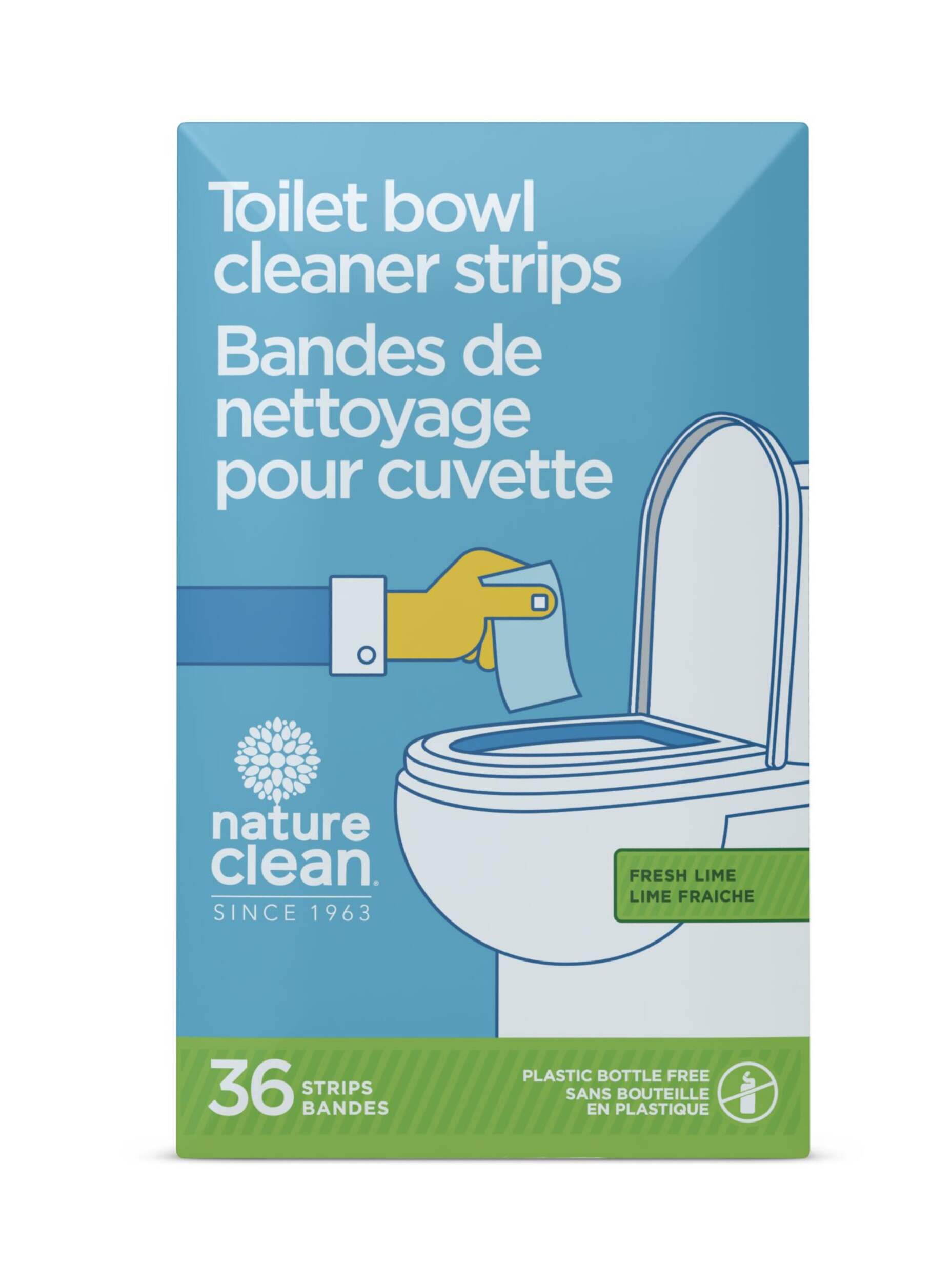 Nature Clean Cruelty-Free Toilet Bowl Cleaner Strips, Fresh Lime, 36-pcs Front_Flat