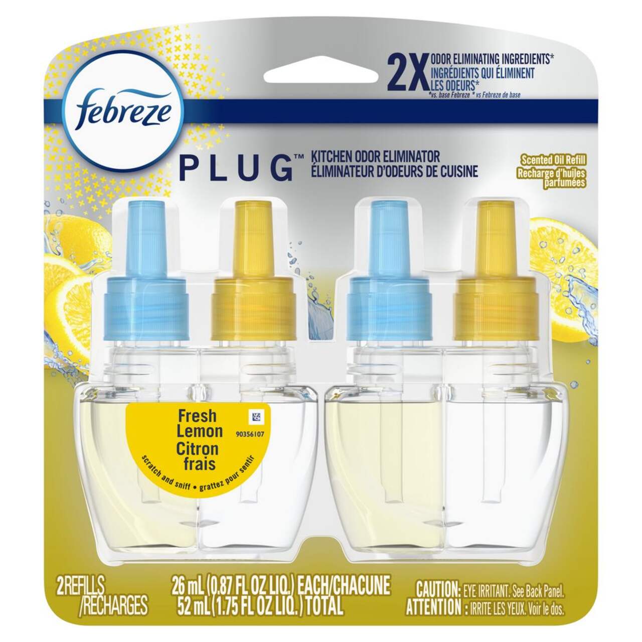 Febreze Plug in Air Fresheners for Home, Air Freshener Plug in, Wall Diffuser, Ocean Scent, Odor Fighter for Strong Odors, 1 Warmer + 2 Oil Refills