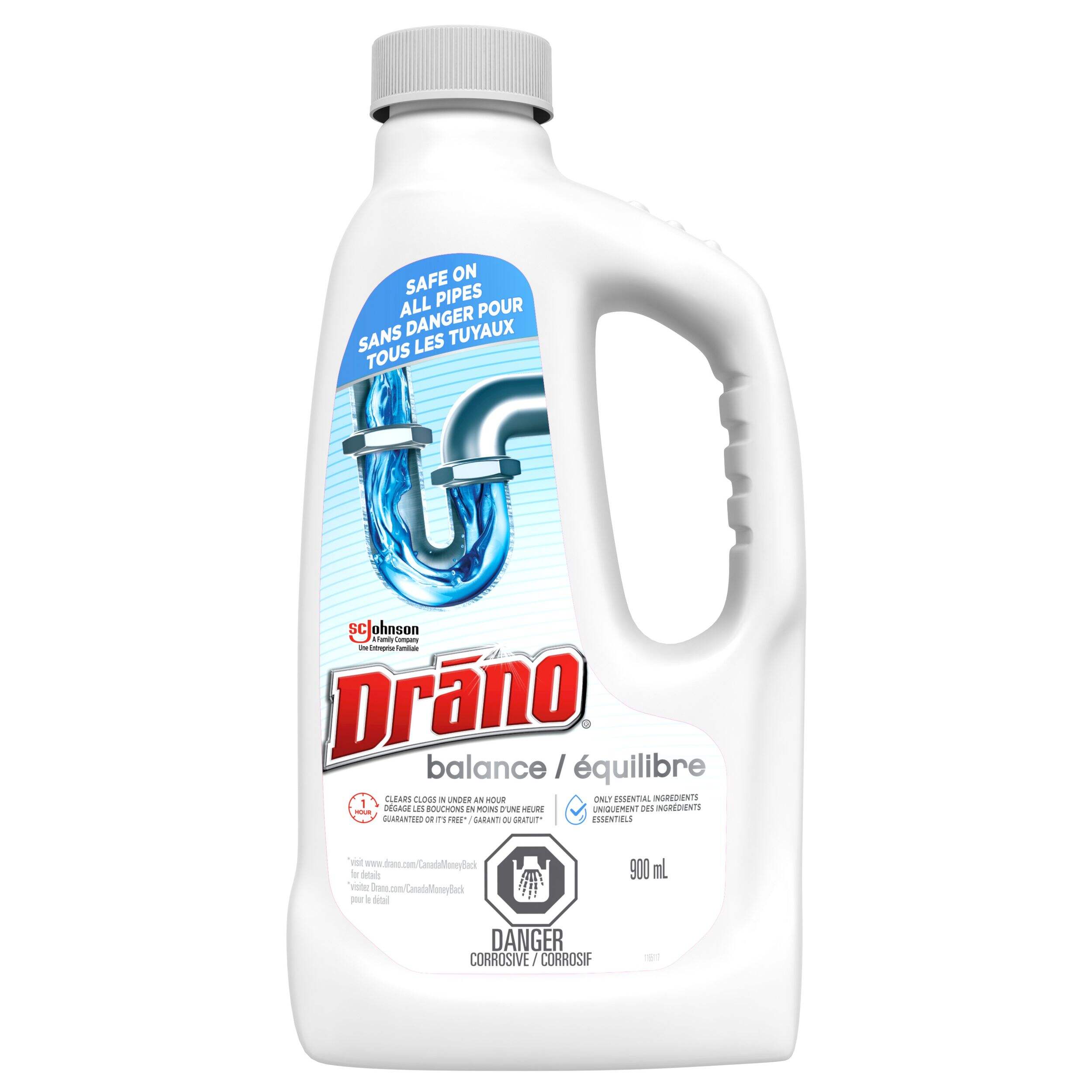 Drano Balance Quick Acting Drain Cleaner & Clog Remover, 900-mL Front_Flat