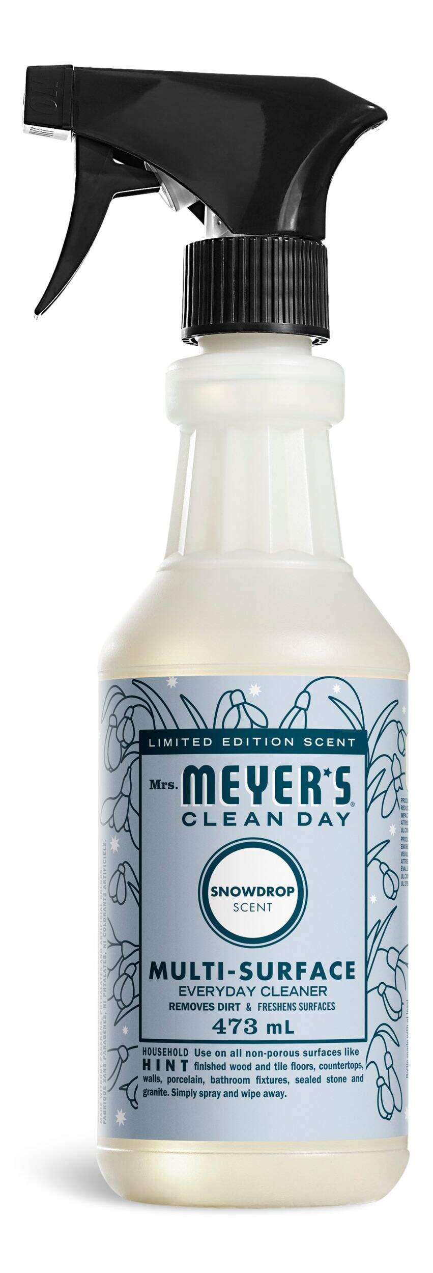 Nettoyant quotidien en vaporisateur multi-surfaces Mrs. Meyer's Clean Day, parfum floral et d'agrumes, 473 mL Front_Flat