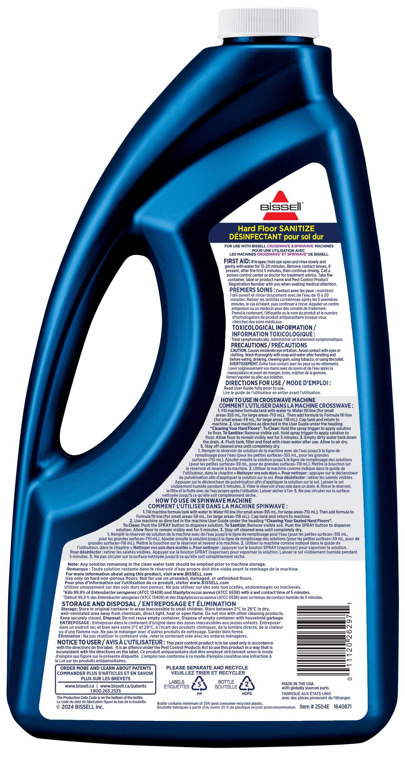 BISSELL® Hard Floor Cleaner Sanitizer, 1.89L Canadian Tire