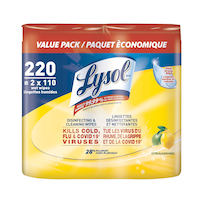 Lingettes désinfectantes Lysol, 2 x 110 lingettes