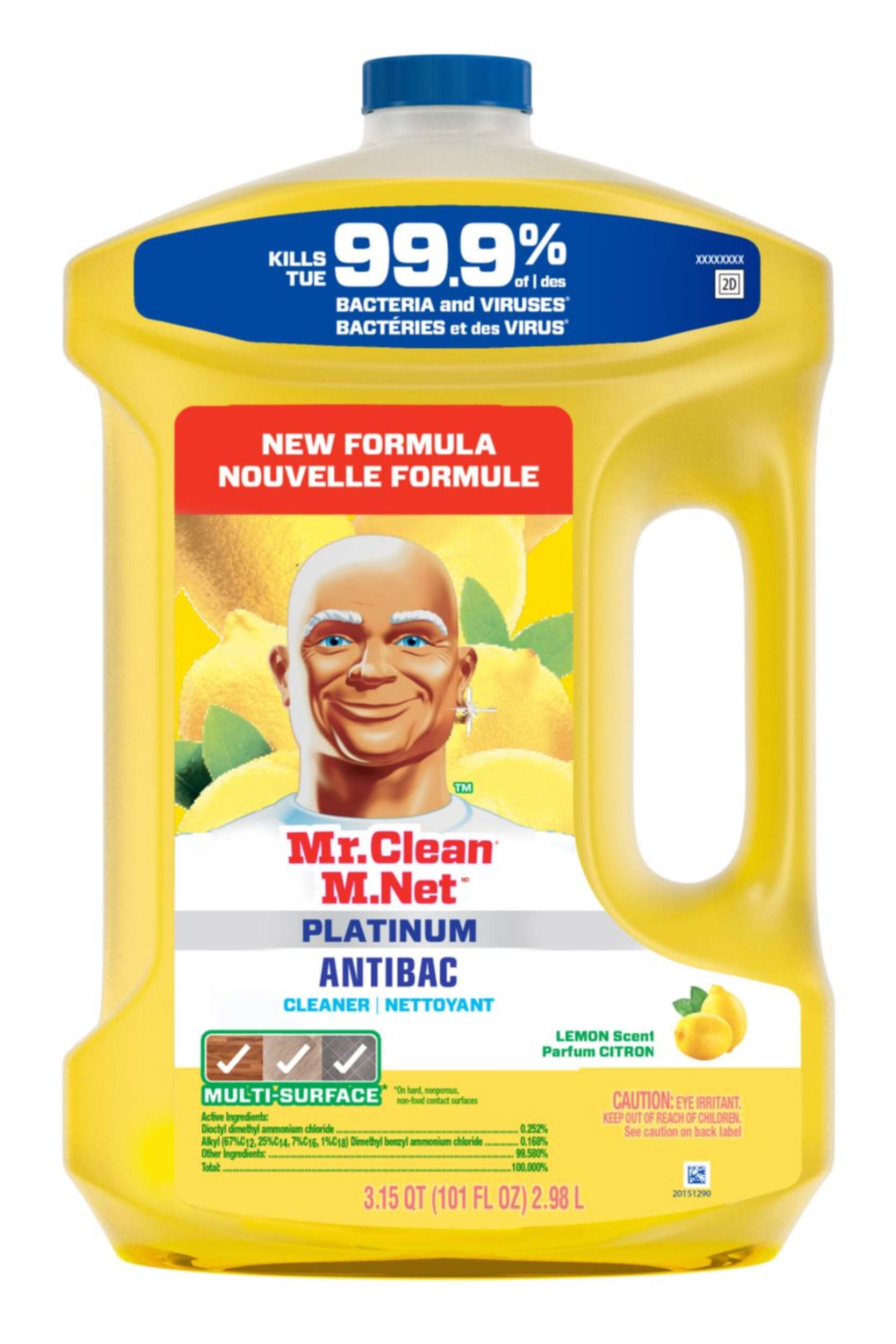 Nettoyant liquide désinfectant M. Net Platinum, 2,93 L Front_Flat