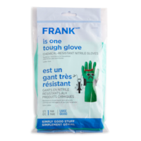 FRANK Chemical Resistant Latex Free Nitrile Gloves, Large, 1-Pair Front_Flat