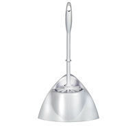 Toilet Brush with Stand, White Front_Flat