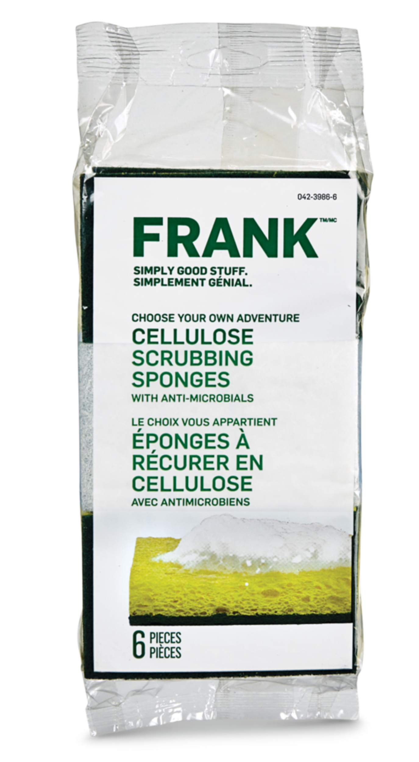 FRANK Cellulose Scrub Sponge, 6-pk Front_Flat
