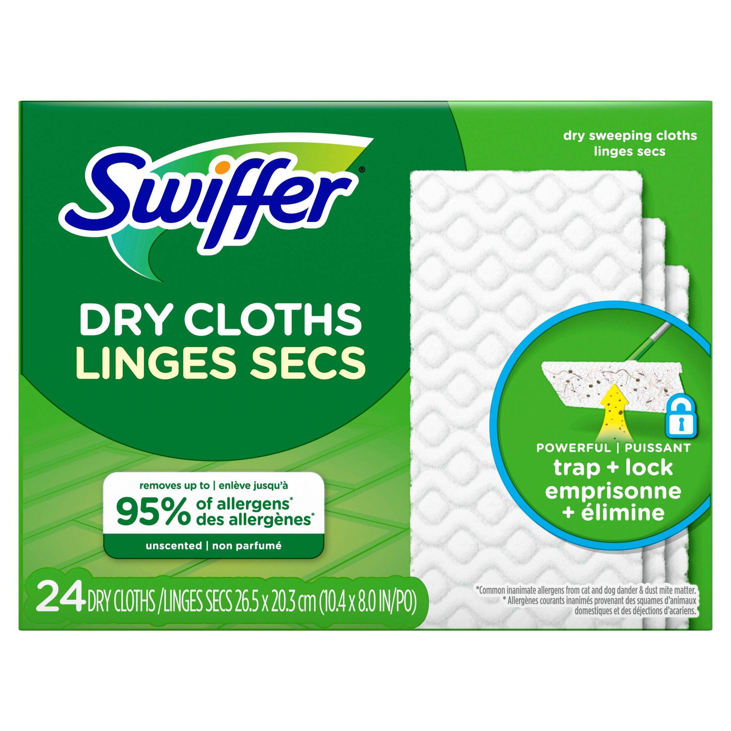 Swiffer Dry Sweeping Cloths, Unscented, 48-pk Front_Flat