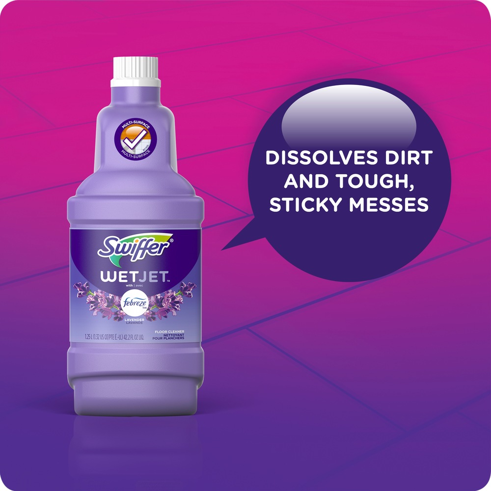 Swiffer WetJet MultiSurface MultiPurpose Floor Cleaner Liquid, Febreze Lavender, 1.25L
