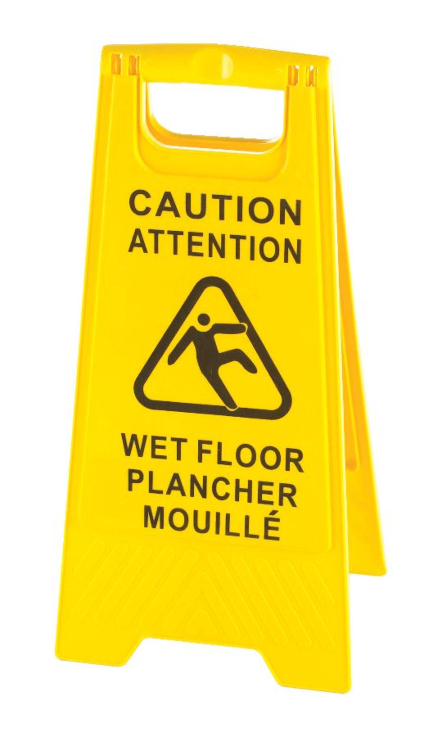 Affiche de plancher mouillé Mastercraft Legend, bilingue, jaune Front_Angled_Left