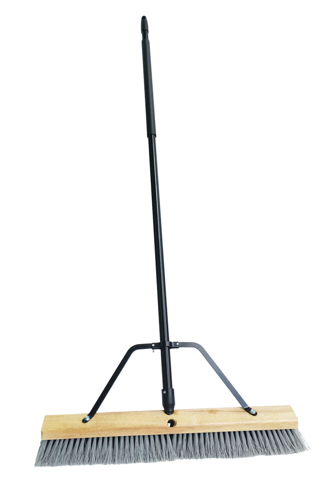 Mastercraft SmoothSurface Push Broom with Steel Handle, 24in
