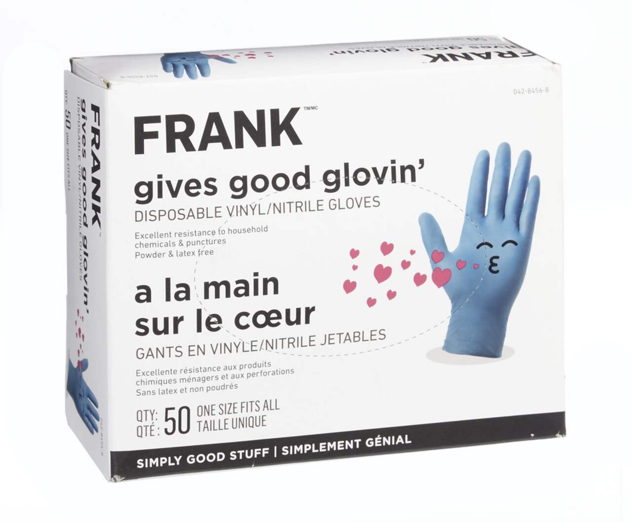 FRANK Multi-Purpose Disposable Vinyl / Nitrile Gloves, Latex Free, One  Size, 50-pk