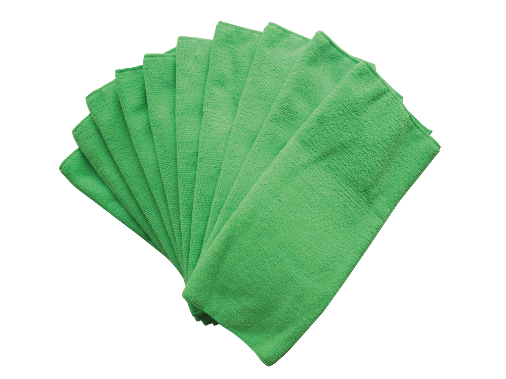 FRANK AllPurpose Machine Washable Microfibre Cloths, Green, 10pk