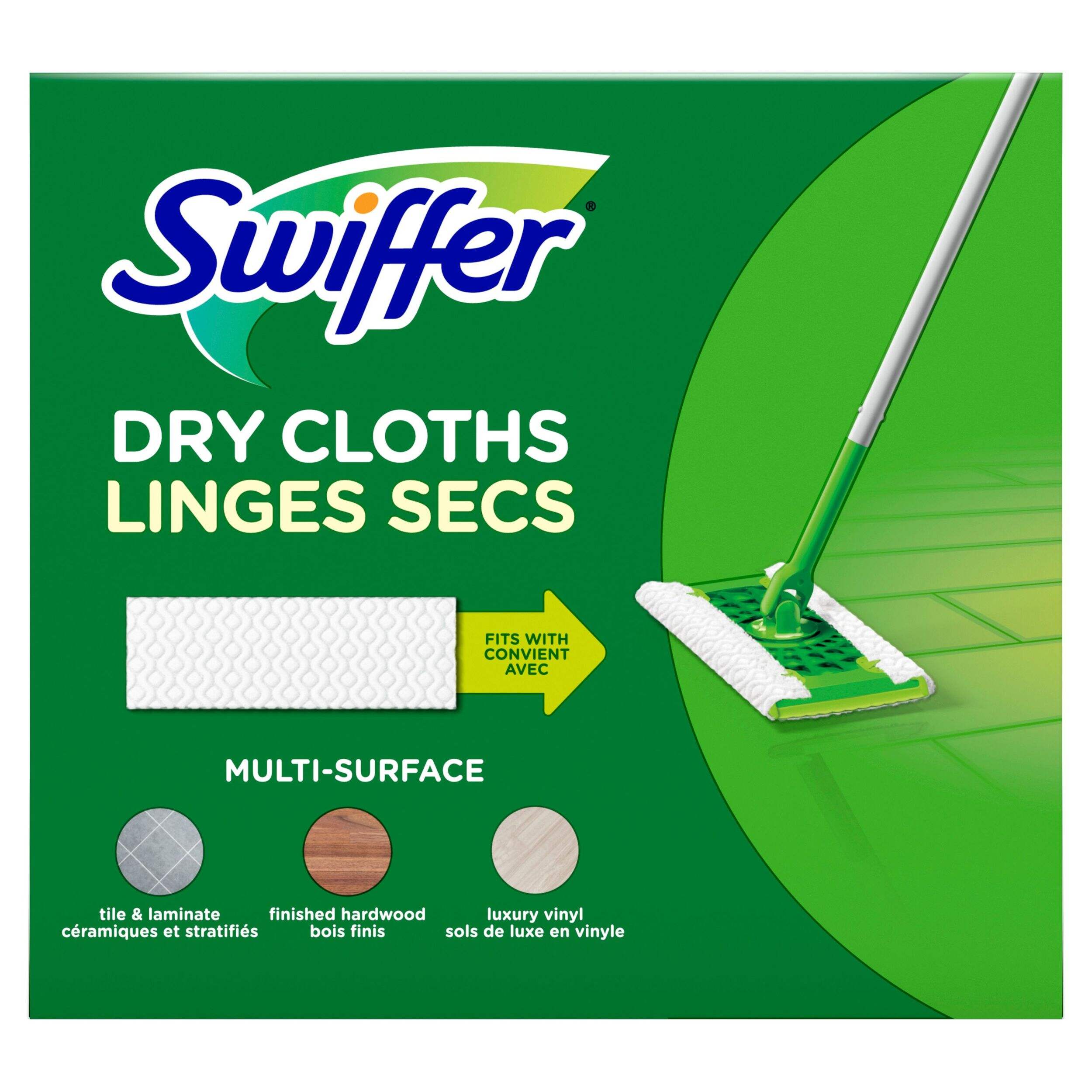 Swiffer Sweeper Dry Sweeping Cloth Refills, Unscented, 32 count Front_Flat