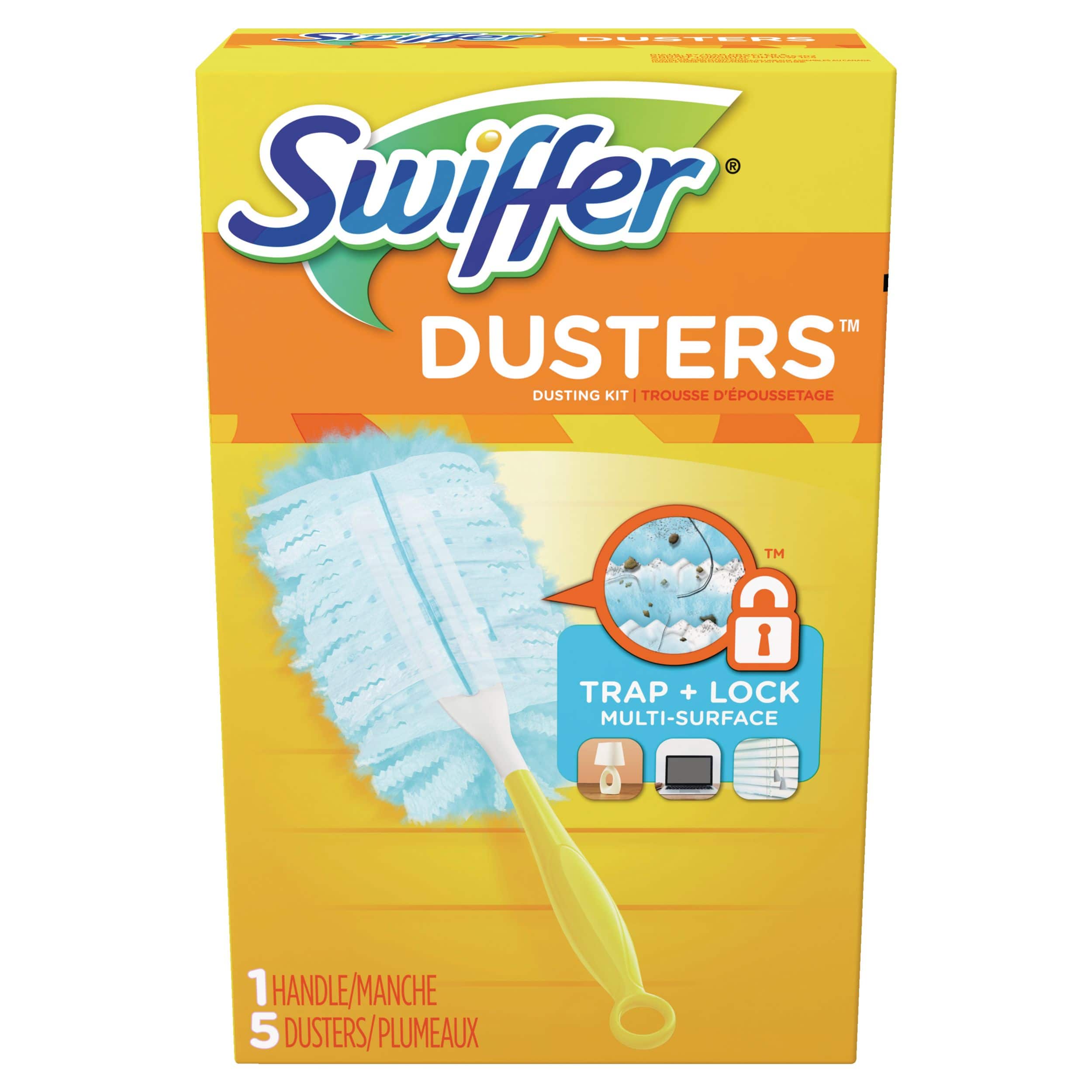 Swiffer Trousse d'époussetage Swiffer Dusters 360 Heavy Duty, (1 manche, 2  plumeaux)