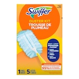 Swiffer Dusters Starter Kit, Kit Includes 1 Handle and 5 Dusters Front_Flat