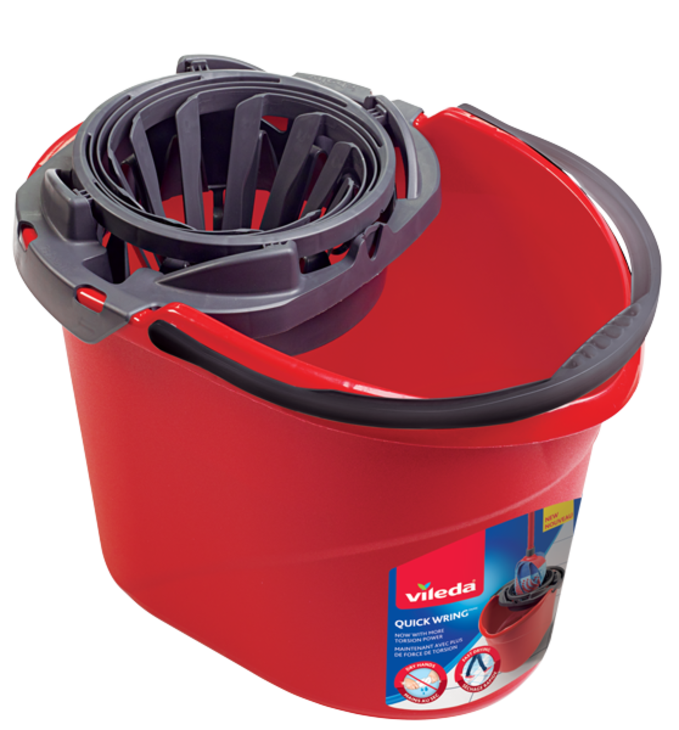 Vileda QuickWring Bucket with Torsion Wringer Front_Three_Fourths_Angled_Right