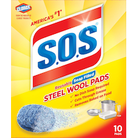 SOS All-Purpose No-Scratch Steel Wool Soap Pads / Scrub Sponges, 10-pk