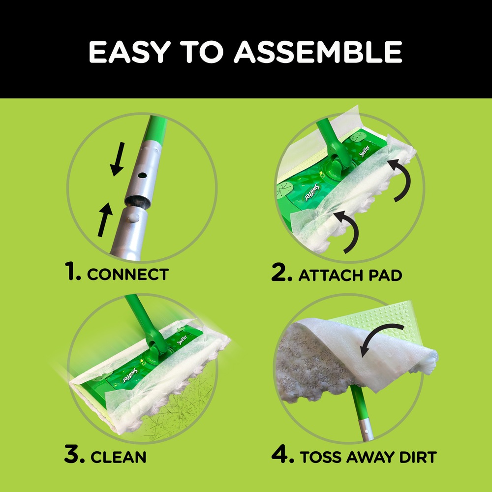 Swiffer Dry + Wet HardSurface Sweeping Kit / Floor Mop with Sweeper