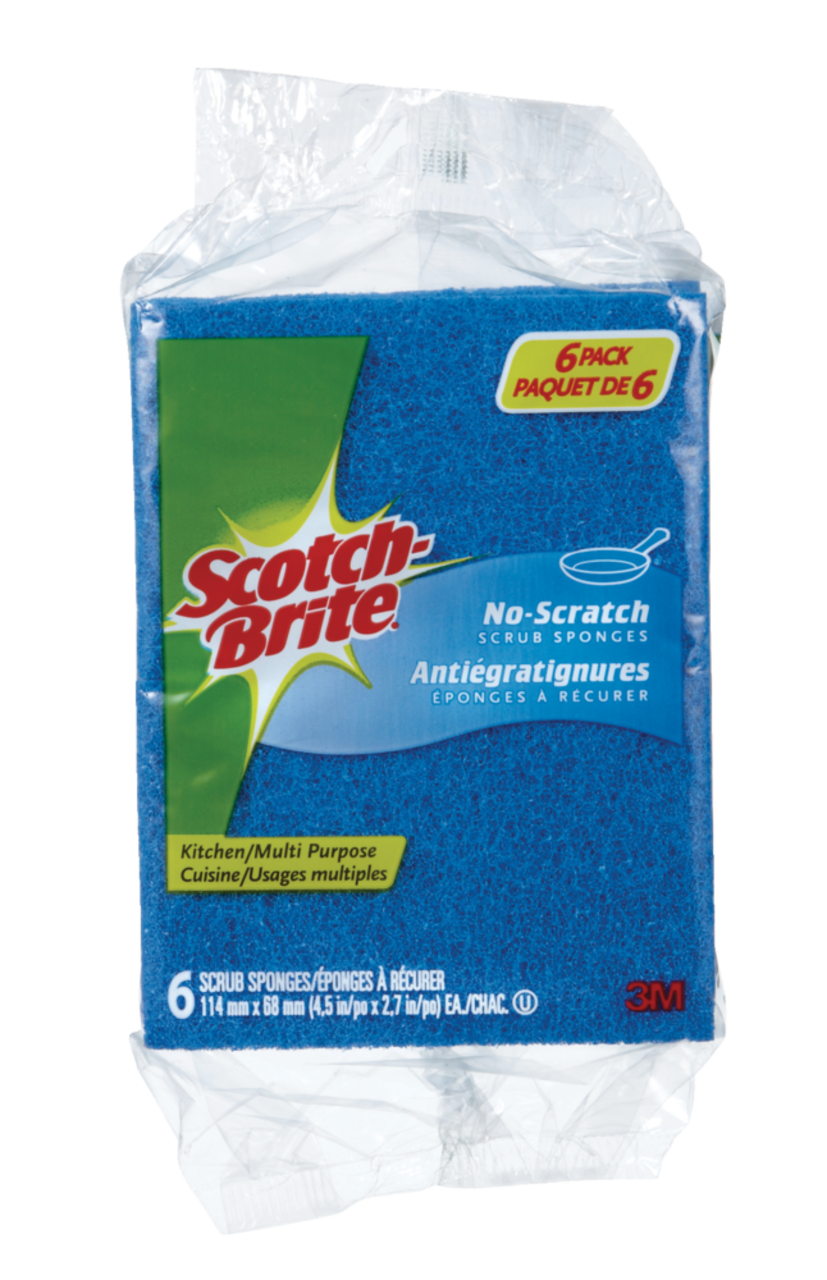  Scotch-Brite Stay Fresh Non-Scratch Scrubbers, Sponges for  Cleaning Kitchen, Bathroom, and Household, Non-Scratch Sponges Safe for  Non-Stick Cookware, 6 Scrubbing Sponges : Health & Household