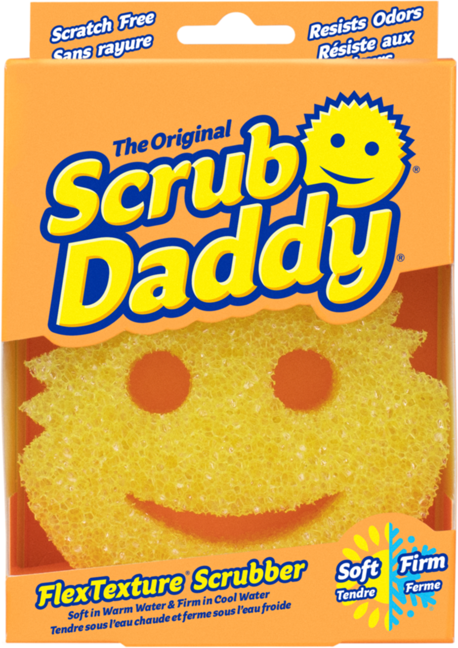Scrub Daddy Dual-Sided Sponge and Scrubber- Scrub Mommy Dye Free -  Scratch-Free Scrubber for Dishes and Home, Odor Resistant, Soft in Warm  Water, Firm