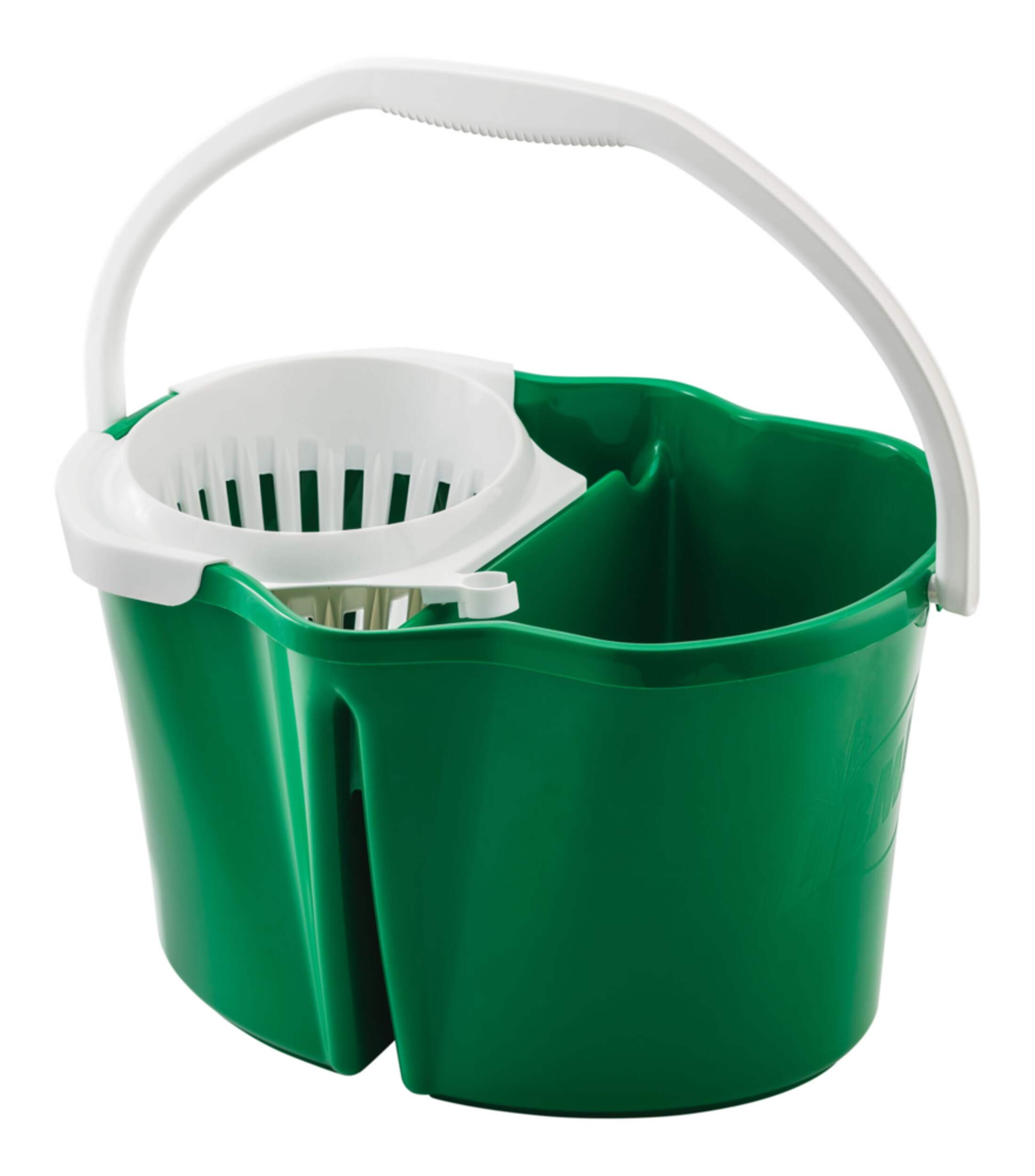 Libman Clean & Rinse Green Mop Bucket with Wringer, 15L Front_Angled_Left