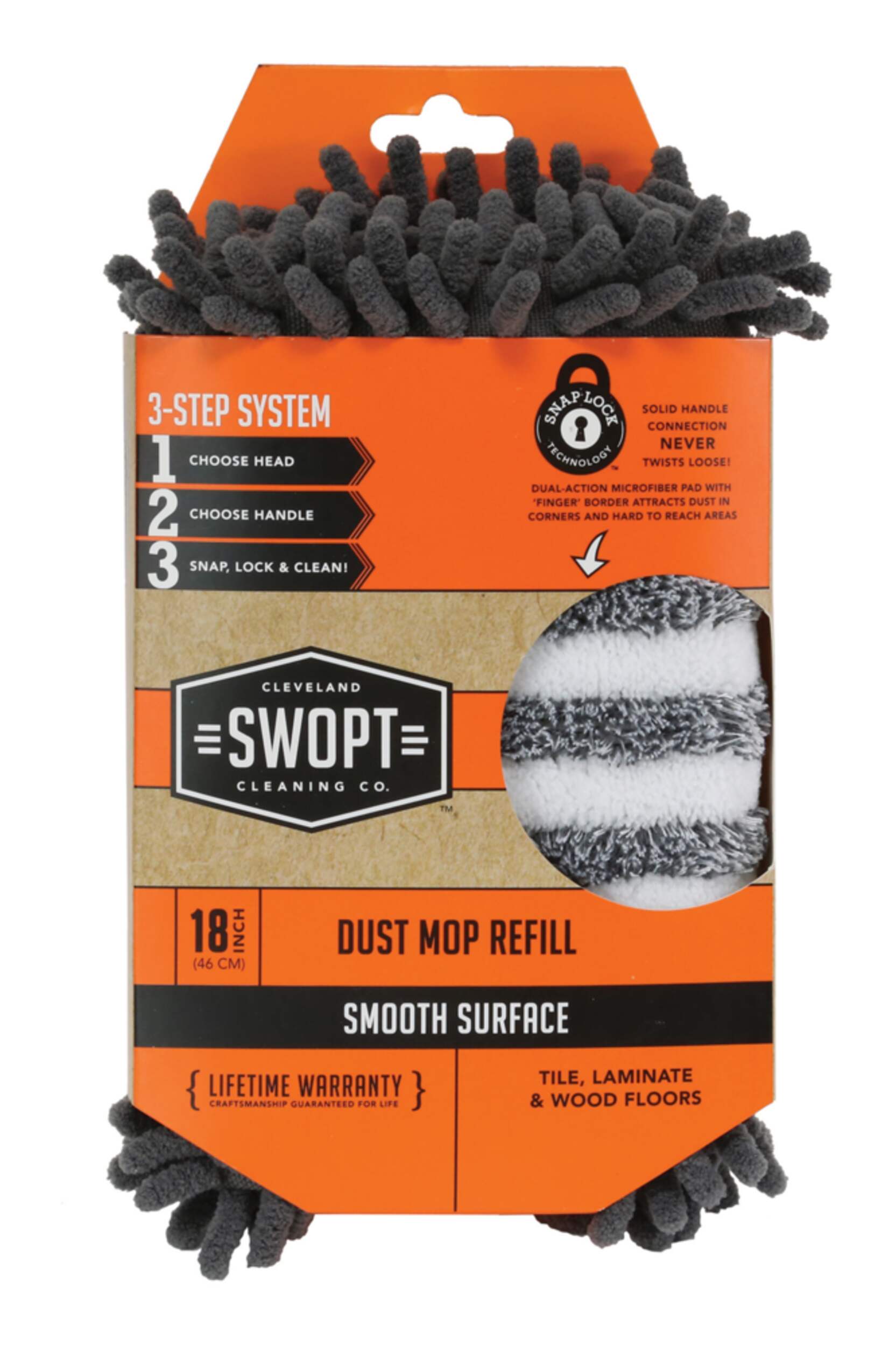 Swopt Smooth-Surface Reusable Microfibre Dust Mop Refill Front_Flat