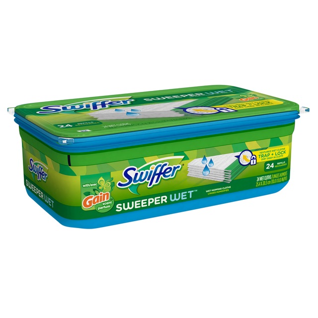 Swiffer Sweeper Wet Mopping Cloth Refills with Gain Original Scent, 24