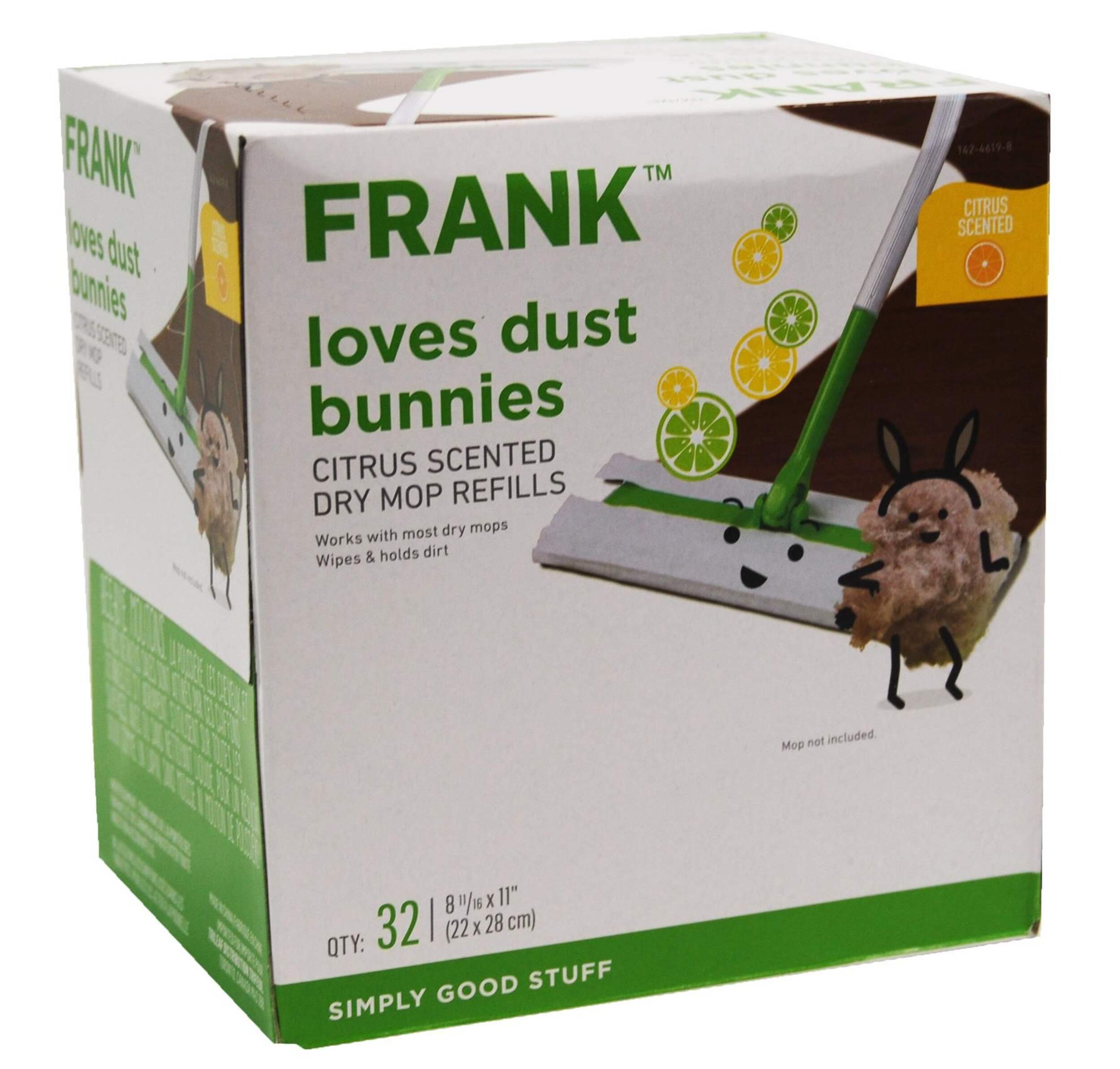FRANK Dry Mop Refills with Citrus Scent, 32-pk Front_Angled_Right