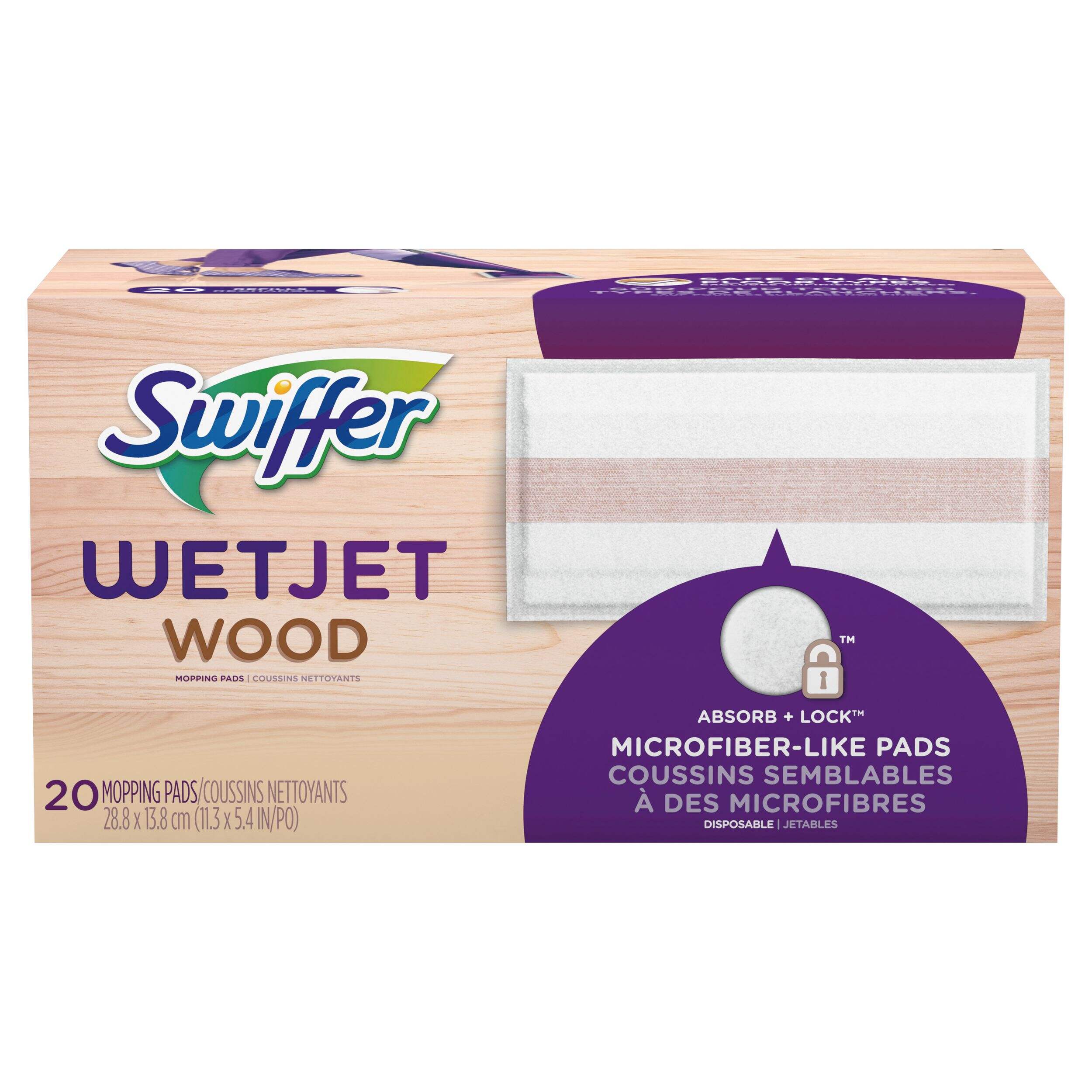 Swiffer WetJet Wood Spray Mop Refill Mopping Pads, 20 count Front_Elevated