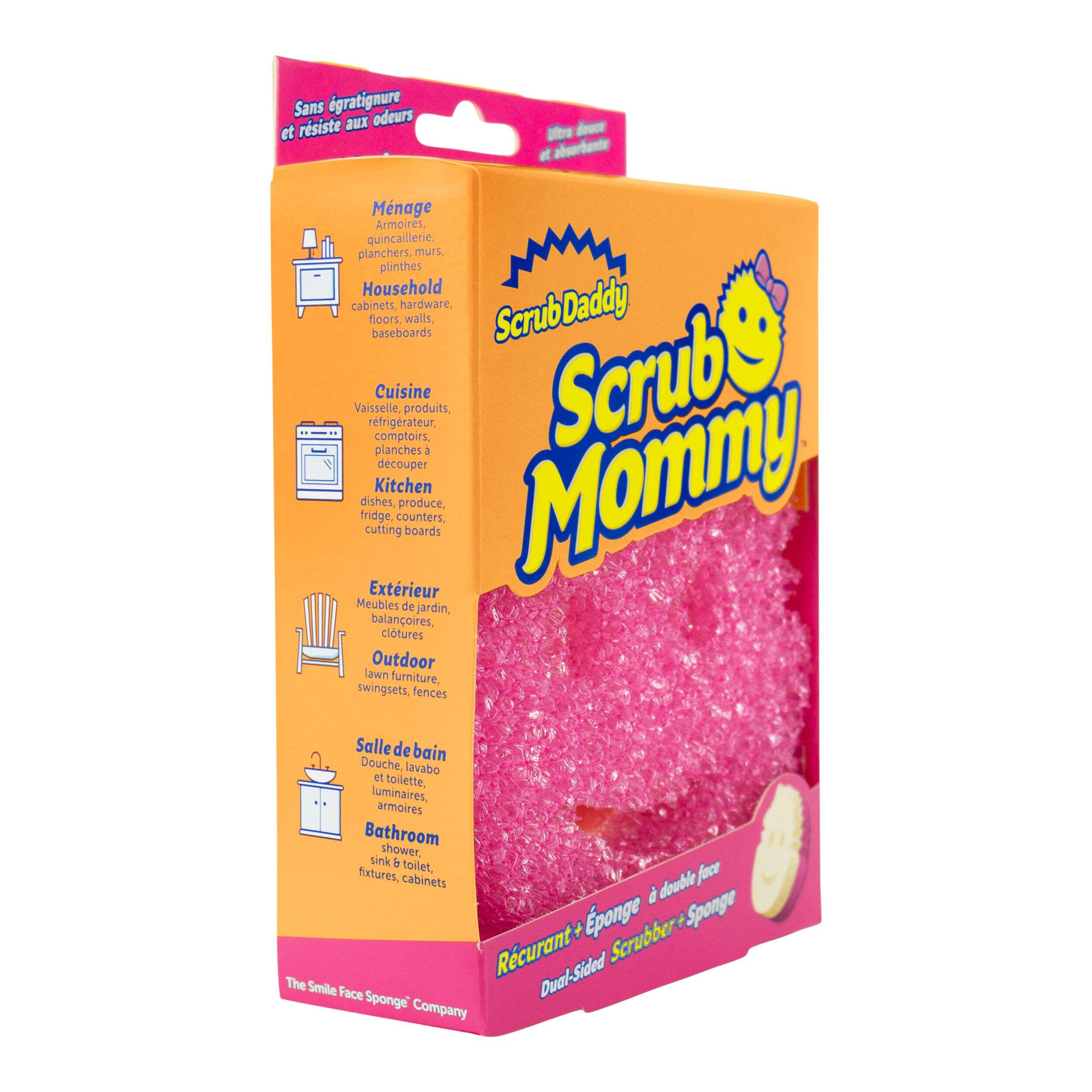 Scrub Mommy All Purpose Dual-Sided Scrubber and Cleaning Sponge Front_Angled_Right