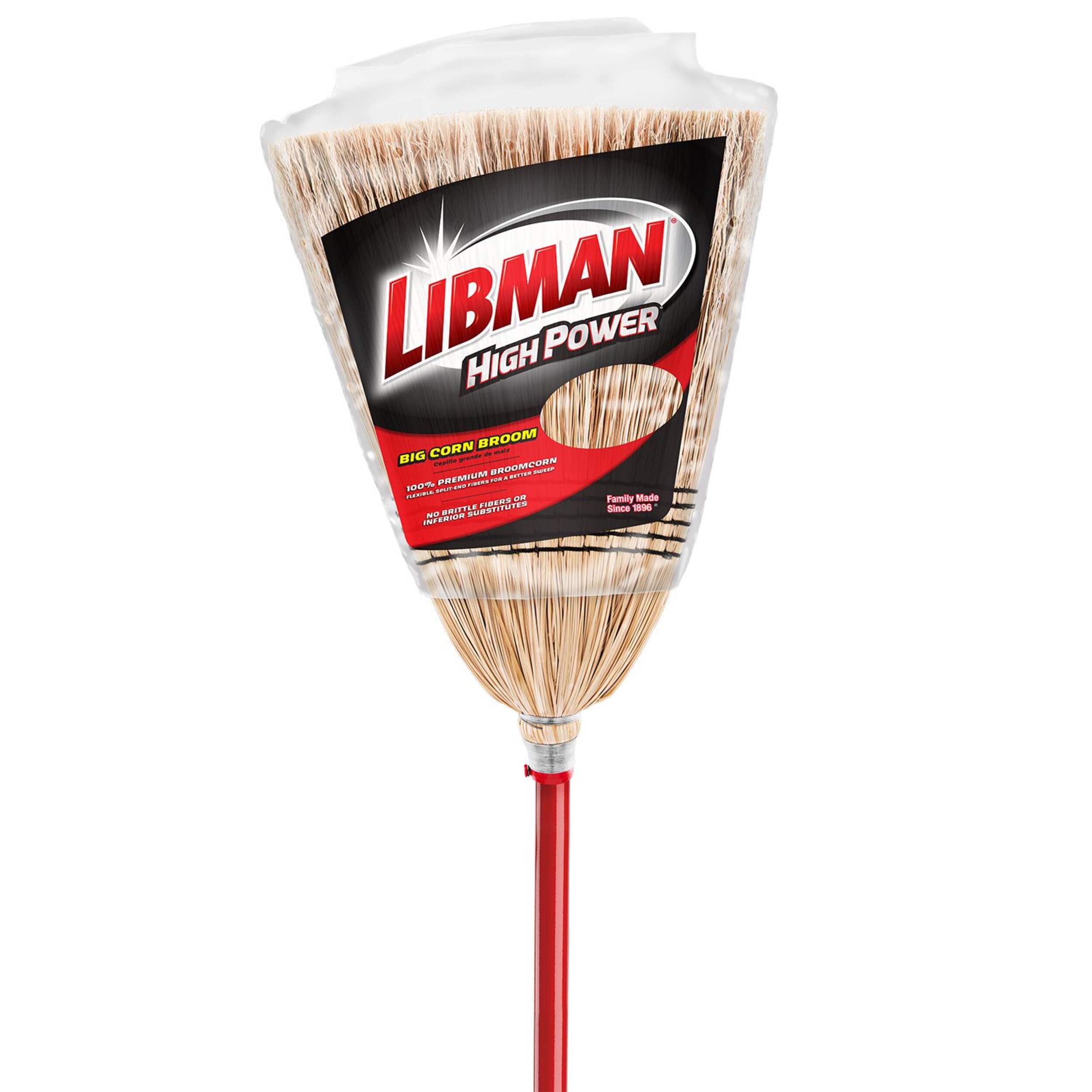 Libman Heavy Duty Extra Wide Corn Broom with Steel Handle CloseUp
