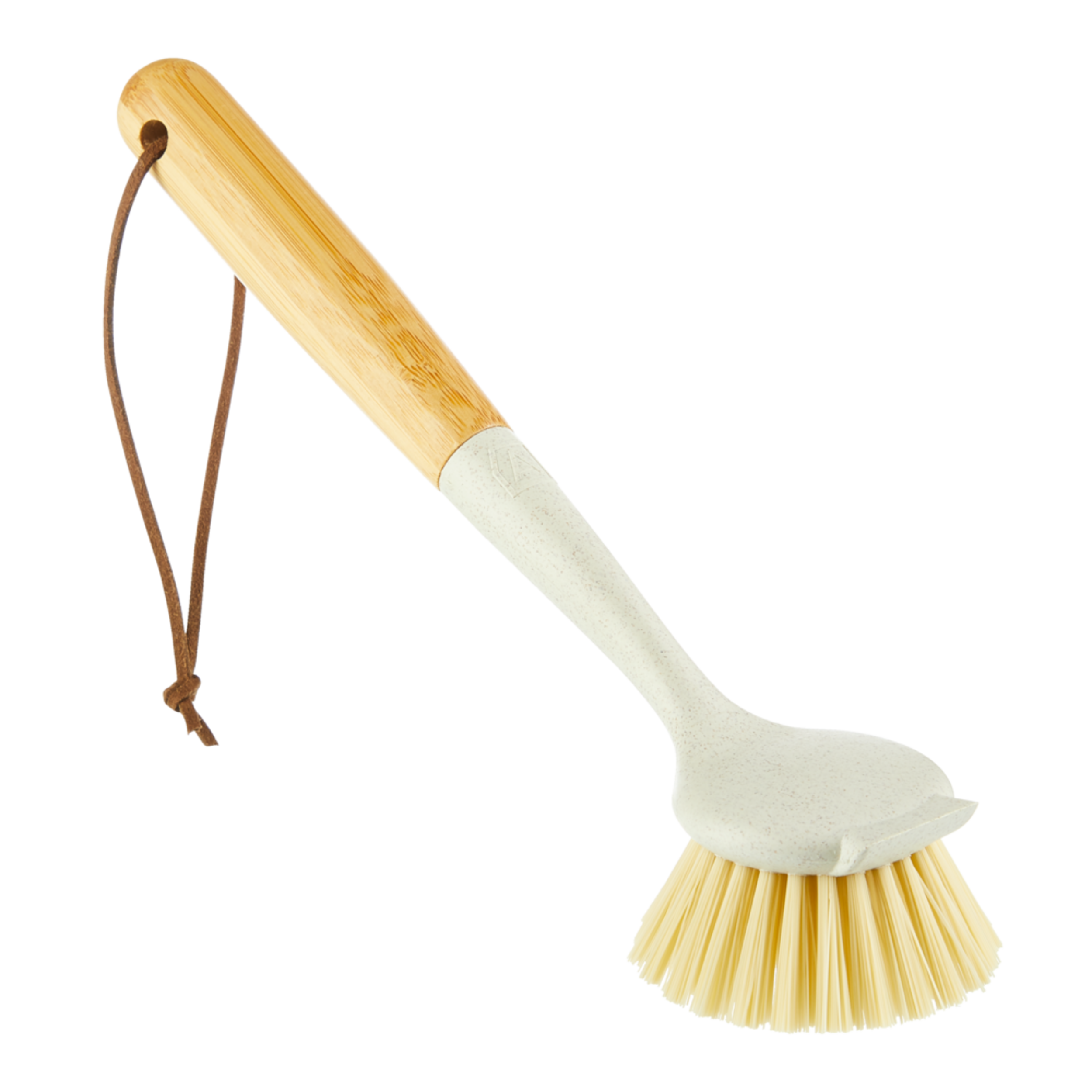 type A Dish Brush with Built-in Scraper Front_Three_Fourths_Angled_Right