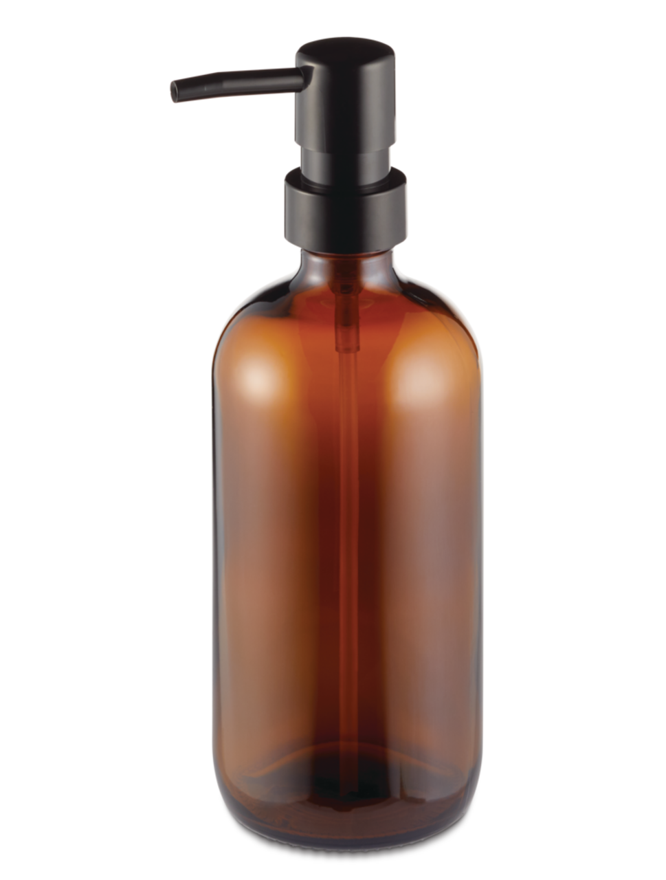 type A Amber Glass Bottle with Assorted Tops, 500-mL