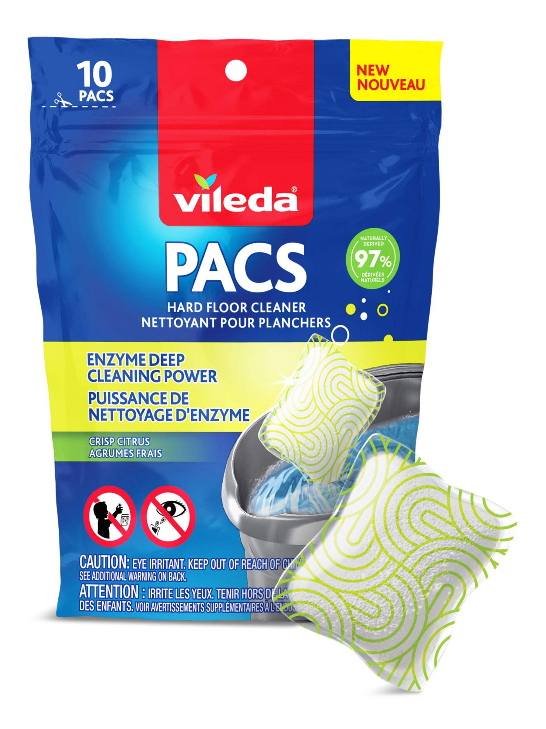Vileda® PACS Hard Floor Cleaner, Crisp Citrus Scent Front_Flat