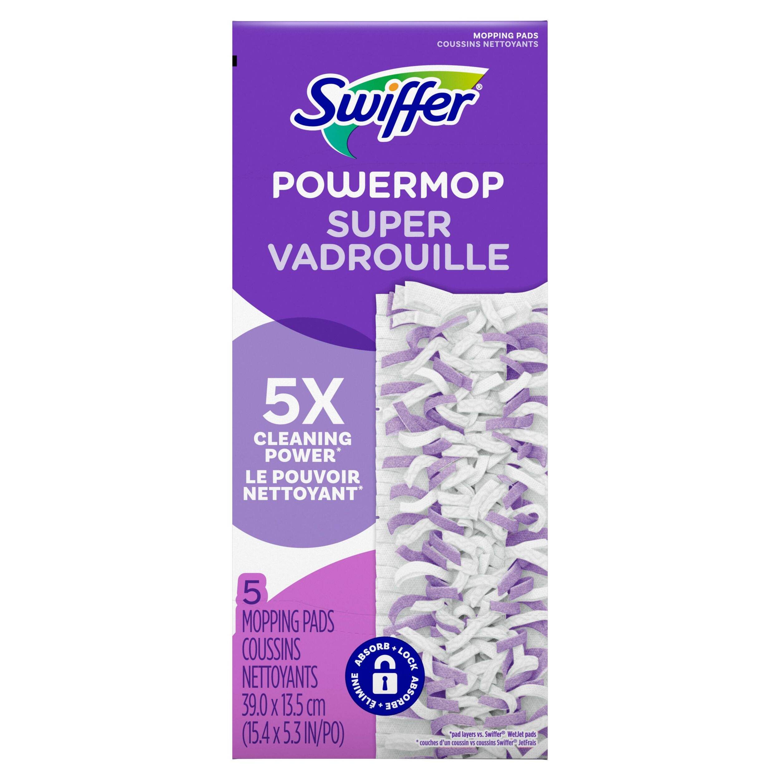 Recharge de tampons pour vadrouille Swiffer PowerMop, paq. 5 Front_Flat