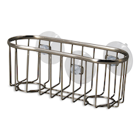 Frank Chrome Sponge & Dishwand Holder / Caddy Front_Angled_Left